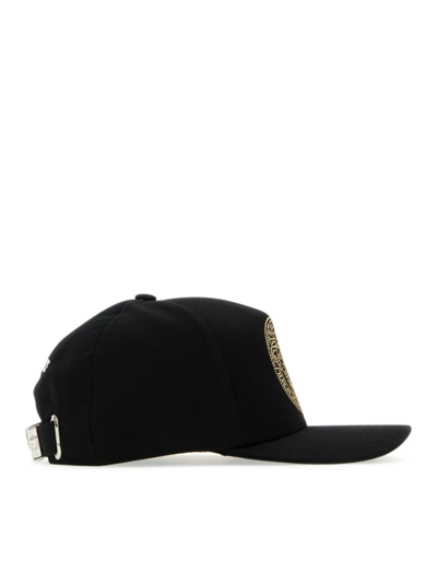 Shop Versace Baseball Cap Cotton Drill + Studded Medusa In Black Gold
