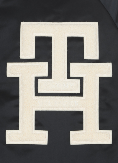 Tommy Hilfiger Women's Curve Varsity Monogram Bomber Jacket - Blue - 18