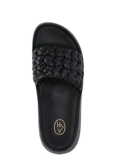 Ash Woman Sandals Black Size 5 Soft Leather In Black