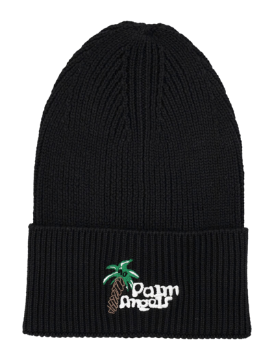 Shop Palm Angels Sketchy Beanie In Black White