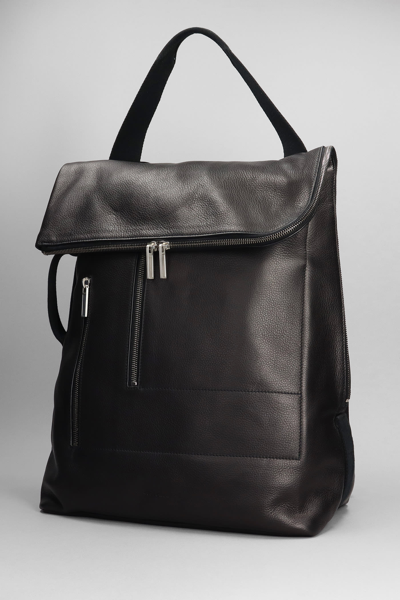 Shop Rick Owens Cargo Backpack Backpack In Black Leather