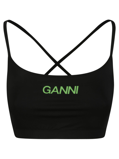 Shop Ganni Active Strap Top In 099