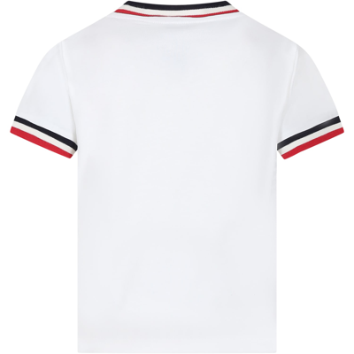 Shop Moncler White T-shirt For Boy With Logo