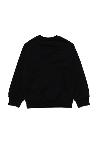 Shop Diesel Lsfort Di Over Sweaters  Cotton Crew-neck Sweatshirt With Logo In Black