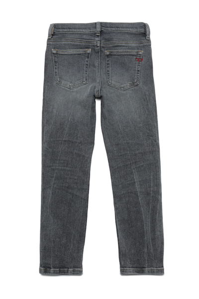 Shop Diesel 2020 D-viker-j Trousers  2020 Jeans 2020 D-viker Straight Gray Used Effect In Denim Black