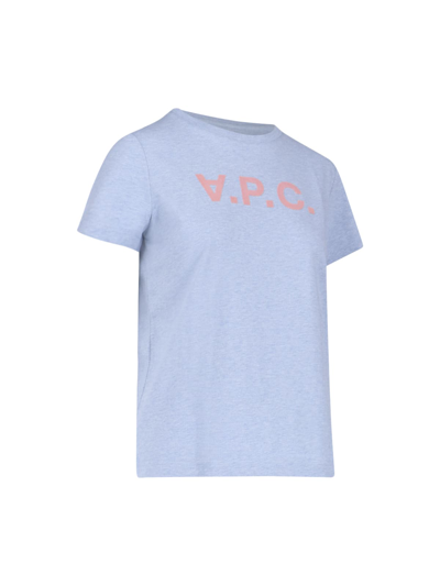 Shop Apc T-shirt In Light Blue