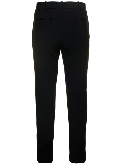 Shop Michael Michael Kors Black Slim Pants With Concealed Fastening In Cotton Woman
