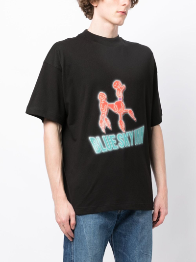 Blue Sky Inn Logo-print Cotton T-shirt In Black