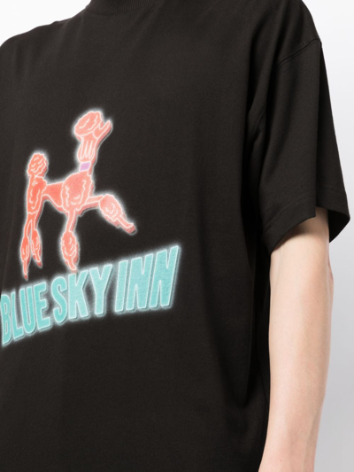 Blue Sky Inn Logo-print Cotton T-shirt In Black