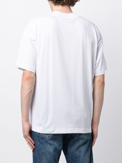 Shop Blue Sky Inn Leaf-print Cotton T-shirt In White