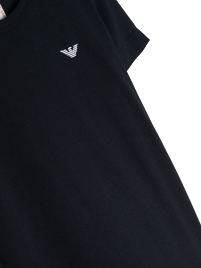 Emporio Armani Logo-embroidered Cotton T-shirt (set Of Two) In Blue