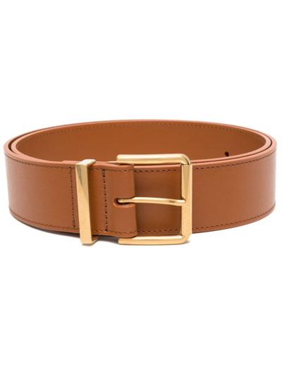 Shop Chloé Rebeca Leather Belt In Brown