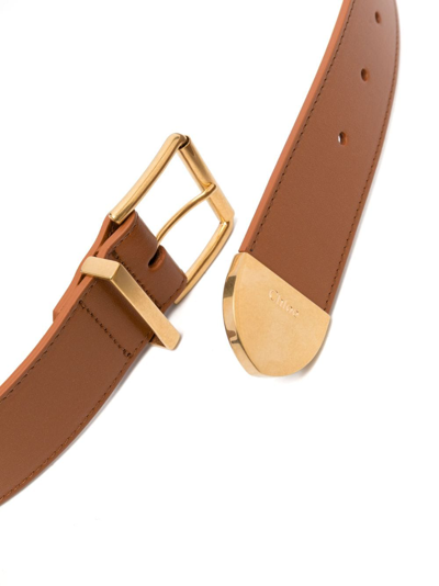 Shop Chloé Rebeca Leather Belt In Brown