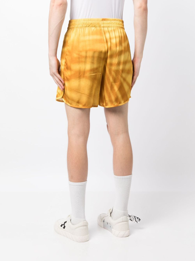 Blue Sky Inn Palms Elasticated-waistband Shorts In Yellow