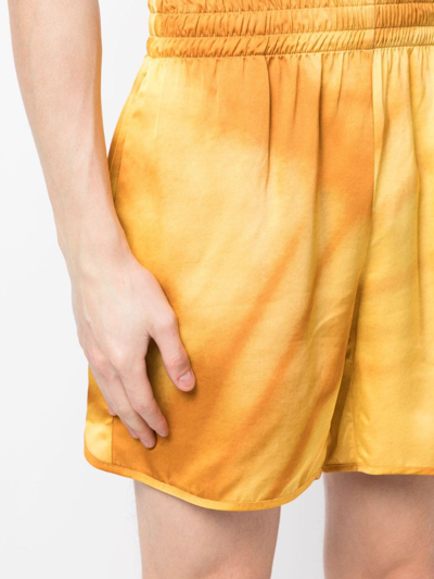 Blue Sky Inn Palms Elasticated-waistband Shorts In Yellow