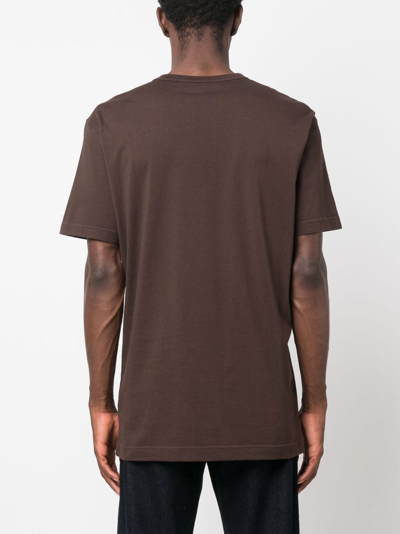 Shop Dolce & Gabbana Coin-print Cotton T-shirt In Brown