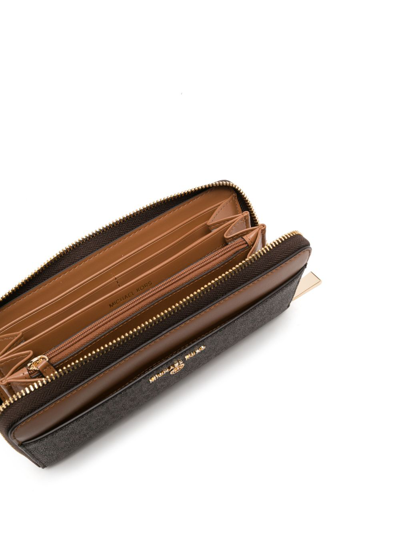 Michael Kors Jet Set Charm Leather Wallet In Brown