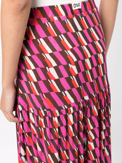 Shop Diane Von Furstenberg Austria Printed Maxi Skirt In Pink