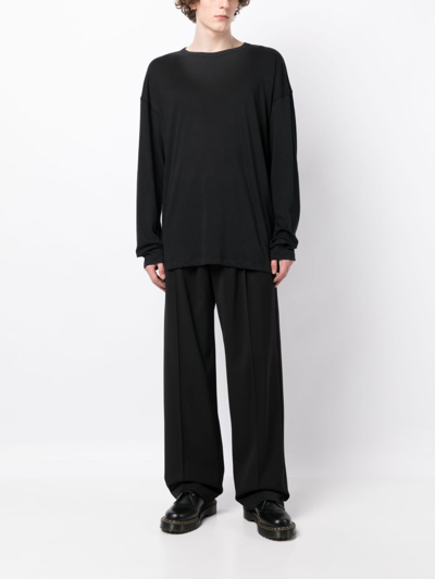 Shop Ann Demeulemeester Davy Long-sleeves Cotton T-shirt In Black