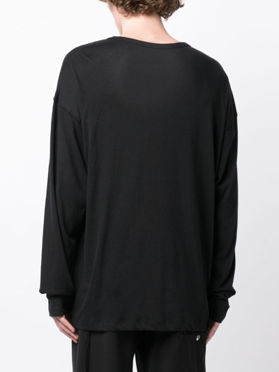 Shop Ann Demeulemeester Davy Long-sleeves Cotton T-shirt In Black