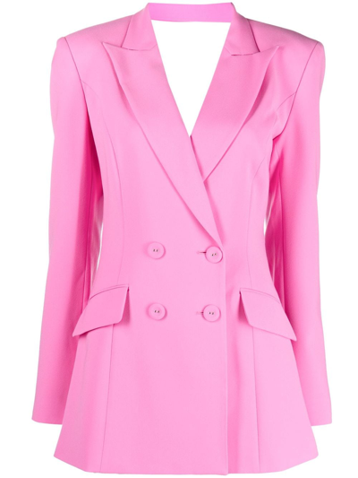 Shop Monot Double-breasted Blazer Minidress In Pink