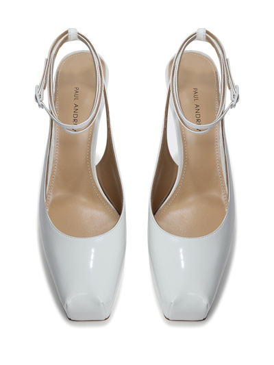 Shop Paul Andrew Levitate 130mm Patent Leather Pumps In White