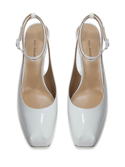 Paul Andrew Levitate 130mm Patent Leather Pumps In White