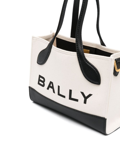 Shop Bally Logo-print Colour-block Bag In Neutrals