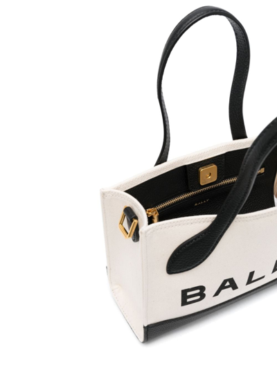 Shop Bally Logo-print Colour-block Bag In Neutrals