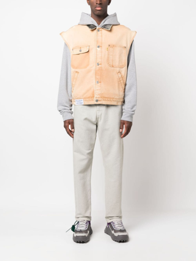 Shop Gallery Dept. Logan Cotton Vest Jacket In Neutrals