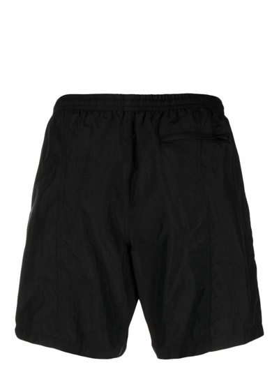 Shop Ami Alexandre Mattiussi Embroidered-logo Swim Shorts In Black