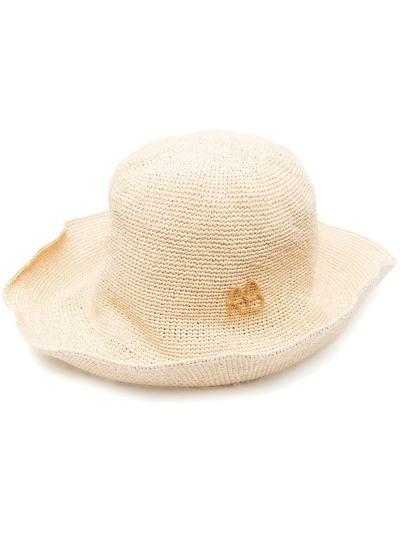 Shop Ruslan Baginskiy Embroidered-logo Sun Hat In Neutrals