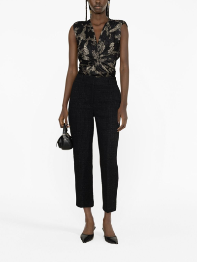 Iro Bouclé Straight-leg Cropped Trousers In Black