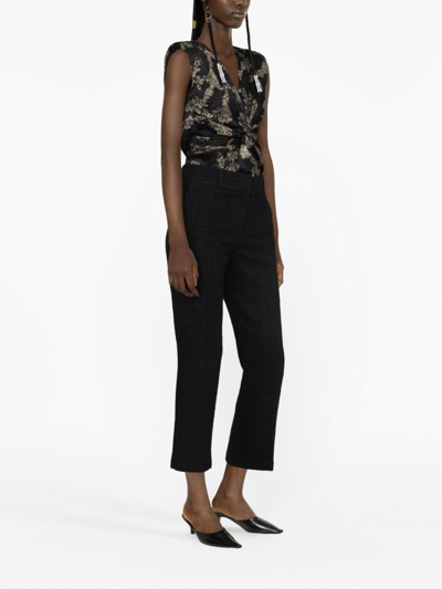 Iro Bouclé Straight-leg Cropped Trousers In Black
