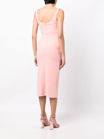Shop Bec & Bridge Joelle Cut-out Detail Midi Dress In Pink