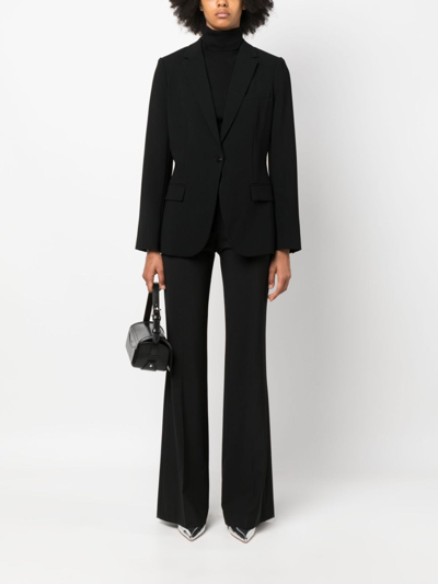 Theory Admiral Crepe One-button Staple Blazer In Black