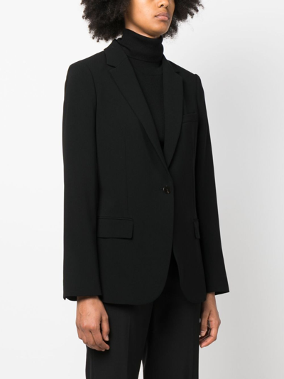 Theory Admiral Crepe One-button Staple Blazer In Black