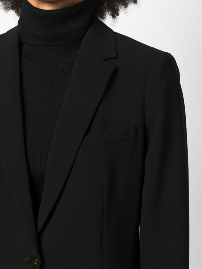 Theory Admiral Crepe One-button Staple Blazer In Black