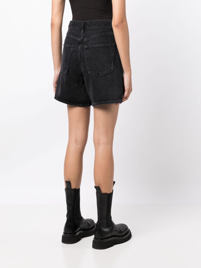 Shop Agolde Stella Organic-cotton Shorts In Black
