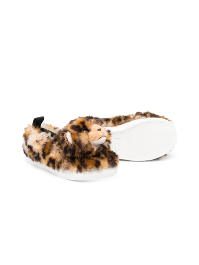 Shop Dolce & Gabbana Shearling Animal-toy Slippers In Brown