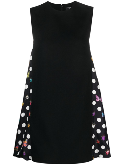 Shop Versace X Dua Lipa Butterflies Contrasting-panel Shift Minidress In Black