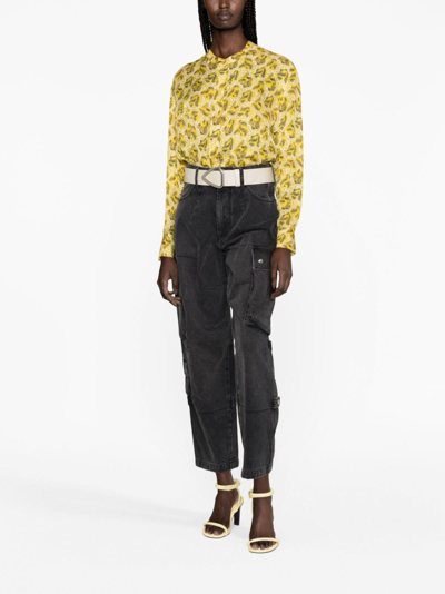 Isabel Marant Elore Denim Cargo Pants In Black