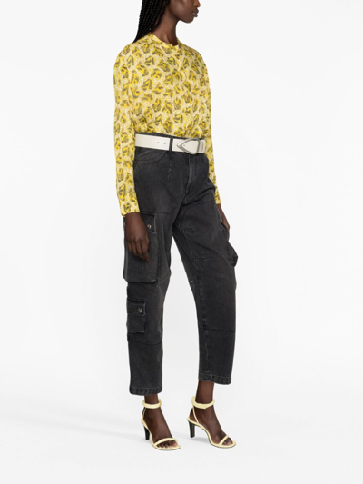 Isabel Marant Elore Denim Cargo Pants In Black