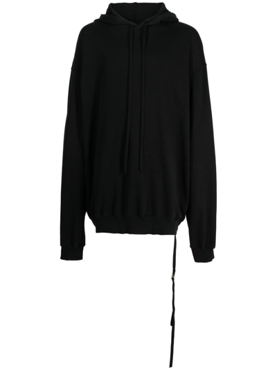 Shop Ann Demeulemeester Long-sleeve Cotton Hoodie In Black