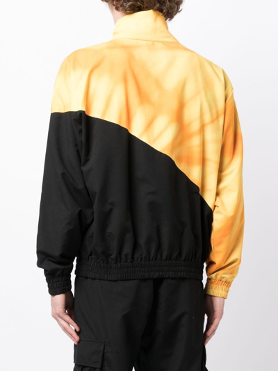Blue Sky Inn Embroidered-logo Two-tone Jacket In Yellow