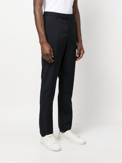 Shop Paul Smith Straight-leg Wool-blend Trousers In Blue