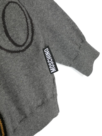 Moschino Teddy Bear Intarsia-knit Jumper In Grey