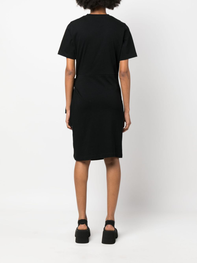 Shop Vince Wrap-design Cotton Dress In Black