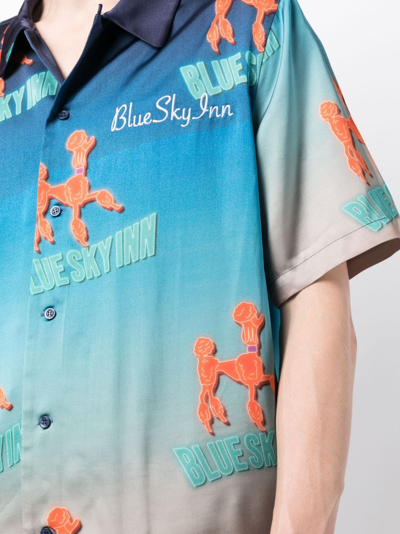 Shop Blue Sky Inn Dog-print Short-sleeve Shirt In Blue