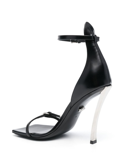 Shop Versace Pin-point 100mm Buckle-strap Sandals In Black